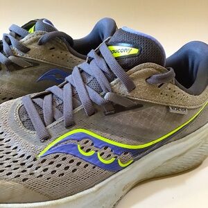 Saucony Ride 16 Sneakers Women 7 Gray Blue Fossil Pool S108305-15 Running Shoes